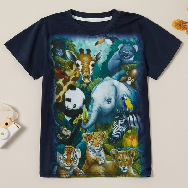 Stylish Animal Allover Short-sleeve Tee