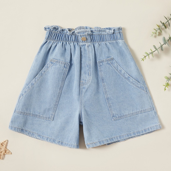 Stylish Denim Ruffled Shorts