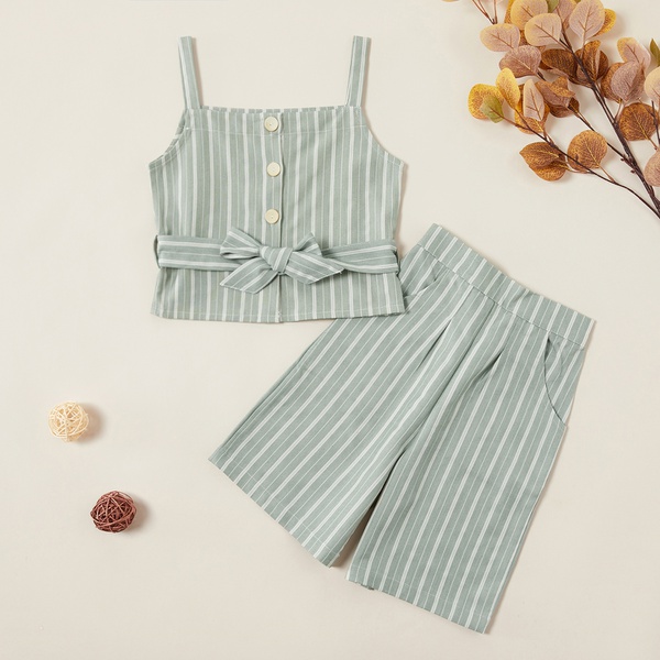 Fashionable Striped Tank and Shorts Set