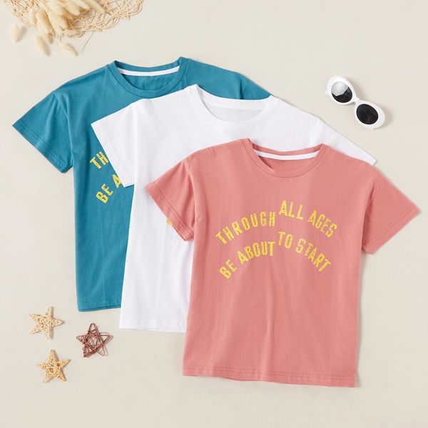 Fashionable Letter Print Short-sleeve Tee