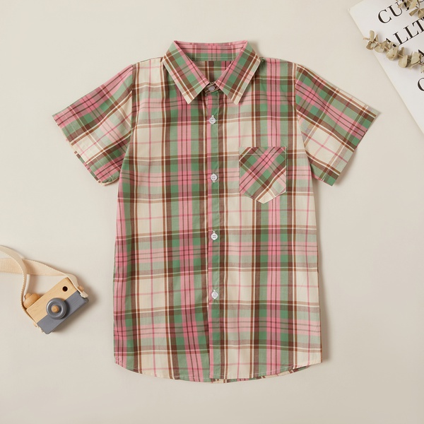 Trendy Plaid Short-sleeve Shirt