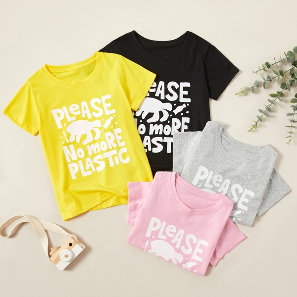 Fashionable Sea Turtle Letter Print Tees