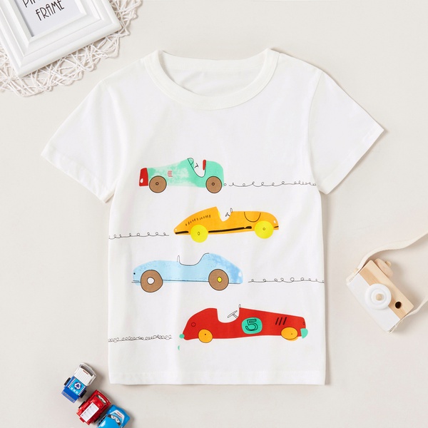 Fashionable Cartoon Car Short-sleeve Tee