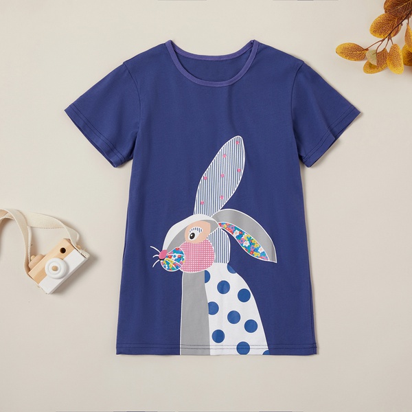 Stylish Polka Dots Bunny Print Tee