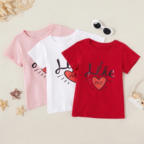 Fashionable Letter Love Print LIKE ME Tees