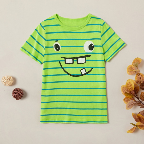 Trendy Striped Smile Tee