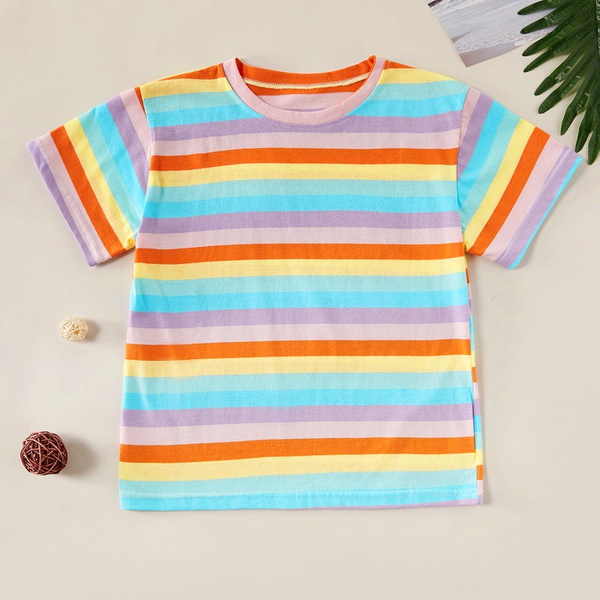 Fashionable Striped Multi-color Tee