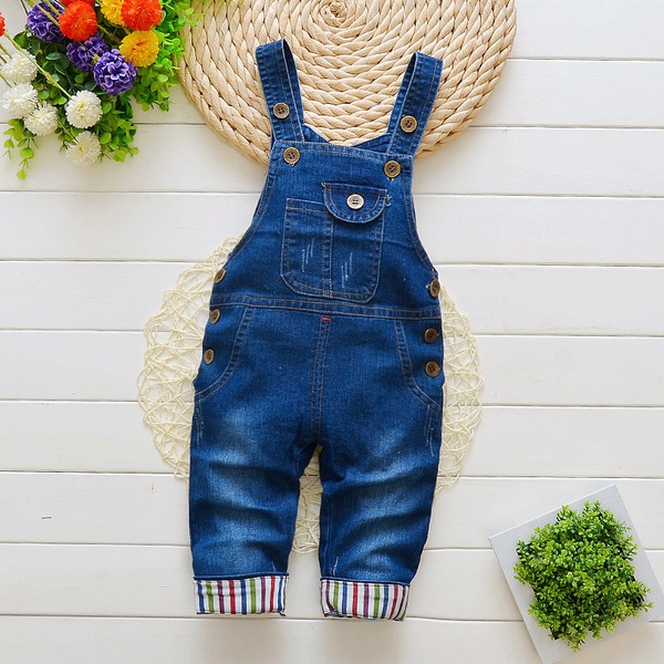 Baby / Toddler Trendy Stripped Denim Overalls