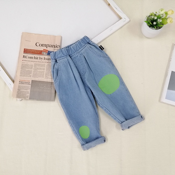 Toddler Polka dots Colorblock Jeans