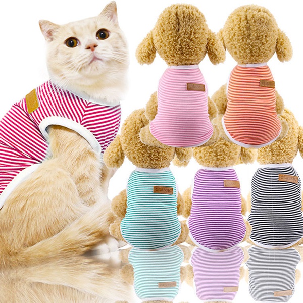 Pet Cotton Striped Vest