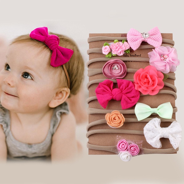 High elastic nylon flower headband