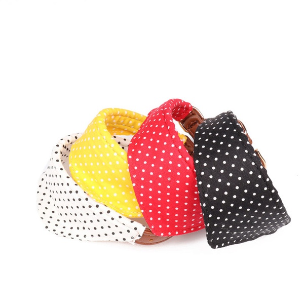 Pet polka dot dog collar triangle scarf