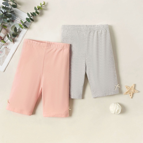 Baby / Toddler Girl Bowknot Decor Solid Shorts