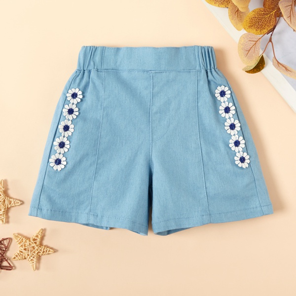 Baby / Toddler Floral Decor Solid Shorts