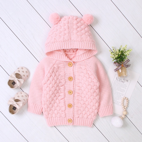 Baby Boy / Girl Adorable Pompon Deer Solid Knitted Coat (No Shoes)