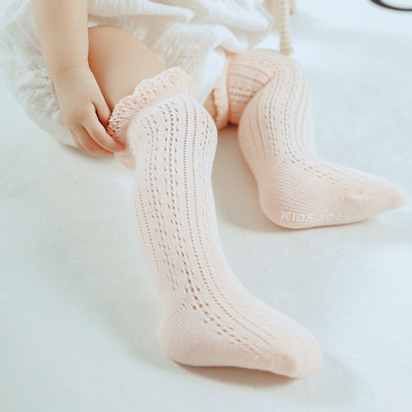 Baby Girl Letter Print Solid Antiskid Stockings