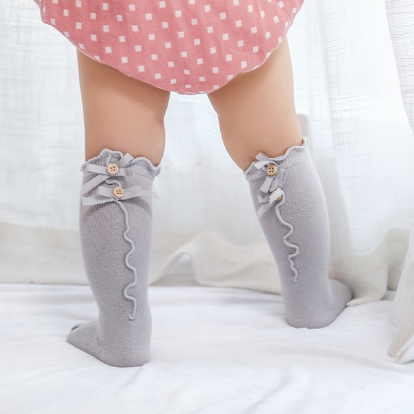 Baby / Toddler Solid Ruffled Bowknot Decor Stockings