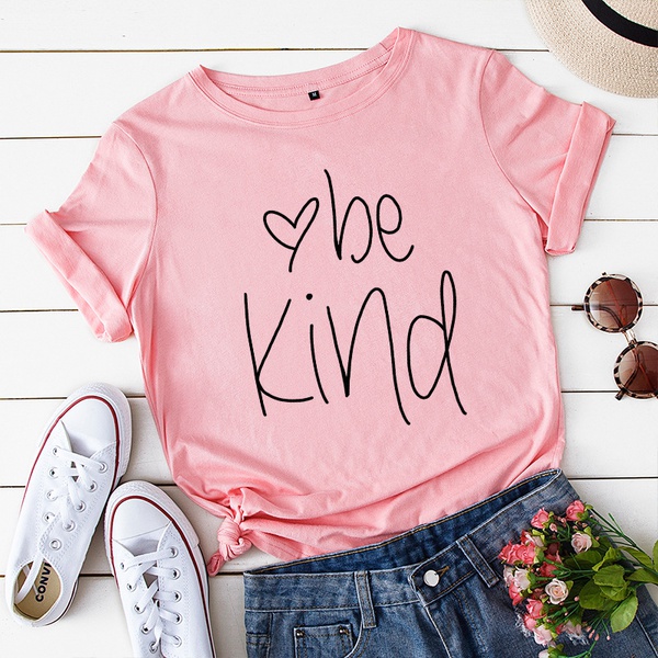 Pretty Short-sleeve Letter Printed Loose Tee For women